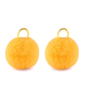 colgantes pomp&oacute;n con anilla 10mm Dorado-amarillo spectra