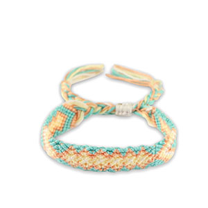 Pulsera tobillera Trendy Turquesa menta-melocot&oacute;n