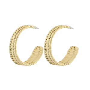 Pendientes Trendy r&aacute;tan Blanco natural