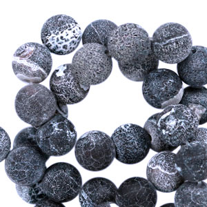 Piedras naturales Calcedonia (Cuarzo ) y &Aacute;gata 8mm Antracita 