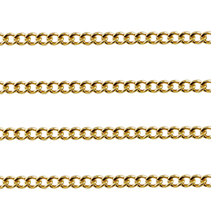 Fornituras Acero Inox cadena jasseron gourmet Dorado