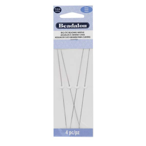 Beadalon agujas de ojo grande para cuentas 11.6cm (fina) Plateado