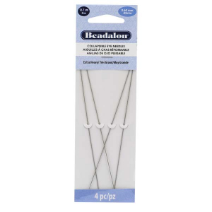 Beadalon agujas de ojo plegable 12.7cm (extra fuerte) Plateado