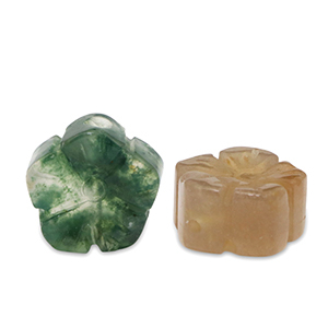 Piedras Naturales abalorios &Aacute;gata flor Marr&oacute;n-verde multicolor