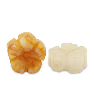 Piedras Naturales abalorios Cuarzo flor Naranja &aacute;mbar multicolor