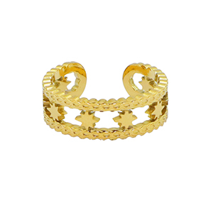 Anillos Acero Inox estrella Dorado