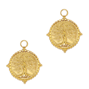 Colgantes Acero Inox &aacute;rbol de la vida Dorado