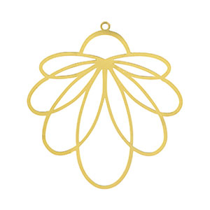 Colgantes Acero Inox bohemios flor Dorado