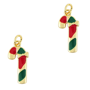 Metal TQ lat&oacute;n colgantes bast&oacute;n de caramelo Dorado