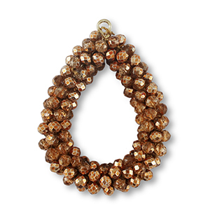 Colgantes faceteados gota marr&oacute;n cobrizo