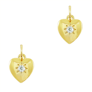 Metal TQ lat&oacute;n colgante zirconia Coraz&oacute;n Dorado