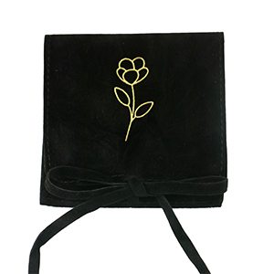 Bolso de joyer&iacute;a flor Negro-dorado