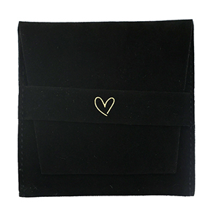 Bolso de joyer&iacute;a coraz&oacute;n Negro-dorado