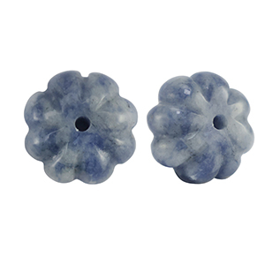 Piedras Naturales abalorios Sodalita y Microclina flor Azul-blanco