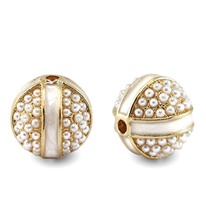 Abalorios bohemios Blanco-dorado