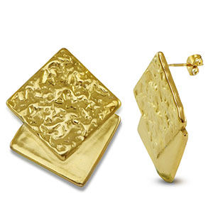 Pendientes Acero Inox cuadrado Dorado