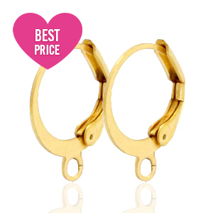 Cierre pendiente ballestilla con anilla de acero inox Dorado