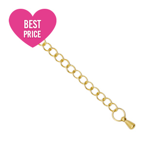 Fornituras Acero inox extenci&oacute;n de cadena gota Dorado