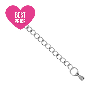 Fornituras Acero inox extenci&oacute;n de cadena gota Plateado