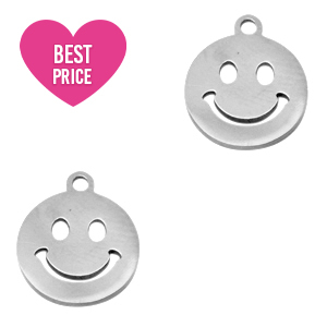 Colgantes acero inox smiley Plateado