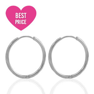 Pendientes Acero Inox criolla 15mm Plateado