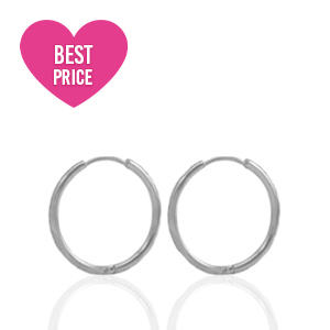 Pendientes Acero Inox criolla 11mm Plateado