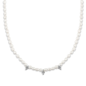 Cadenas Acero Inox perlas Plateado