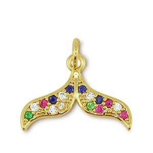 Metal TQ lat&oacute;n colgante cola Dorado-multicolor