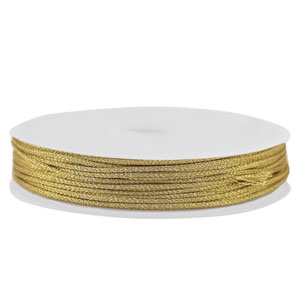 Hilo macram&eacute; trenzado 1mm Dorado met&aacute;lico