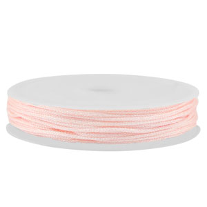 Hilo macram&eacute; trenzado 1mm Rosado claro met&aacute;lico