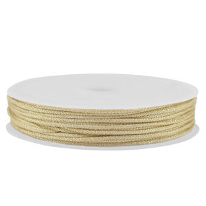 Hilo macram&eacute; trenzado 1mm Dorado claro met&aacute;lico