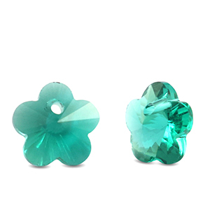 Colgantes de cristal flor Verde oscuro