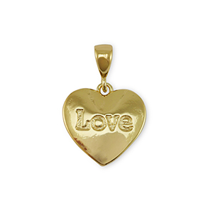 Metal TQ lat&oacute;n colgante coraz&oacute;n "love" Dorado