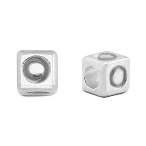 Abalorios letras met&aacute;licos DQ O Plata vieja (sin n&iacute;quel)