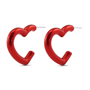 Pendientes trendy coraz&oacute;n Rojo