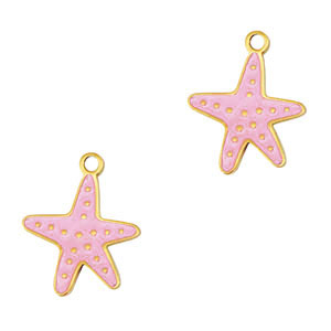 Colgantes Acero Inox estrella de mar Dorado-rosa