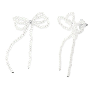 Pendientes Trendy lazo Blanco-plata