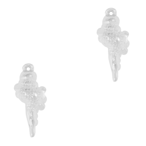 Colgantes Acero Inox concha Plateado