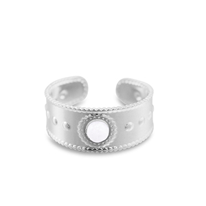 Anillos Acero Inox perla Plateado-blanco