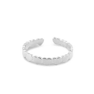 Anillos Acero Inox coraz&oacute;n Plateado