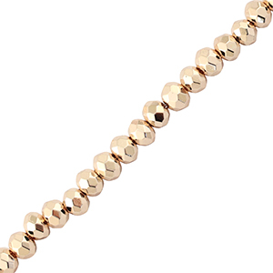 Abalorios faceteados disco 4x3mm Champagne met&aacute;lico