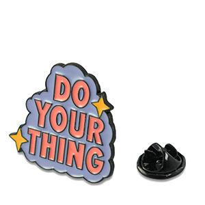 Pins "Do your thing" Lila-rosa salm&oacute;n
