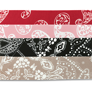 Mix de 4 bandanas Rojo-rosa claro-negro-marr&oacute;n taupe
