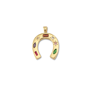 Metal TQ lat&oacute;n colgante herradura Dorado