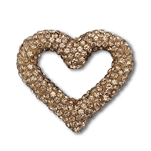 Abalorios bohemios coraz&oacute;n Marr&oacute;n taupe