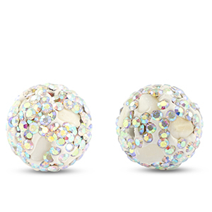 Abalorios bohemios redondos Blanco