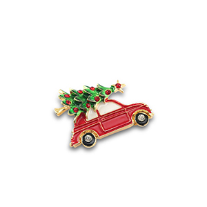Broches auto con &aacute;rbol navide&ntilde;o Dorado-rojo-verde