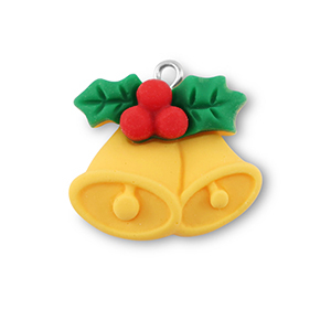 Colgantes de resina campanas de Navidad Naranja-verde-rojo