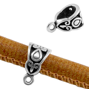 Anillo met&aacute;lico DQ deco con anilla Plata vieja (sin n&iacute;quel)