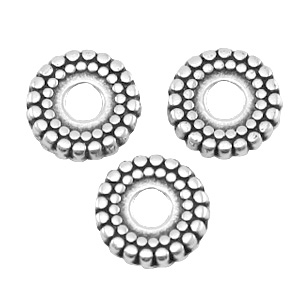 Abalorios met&aacute;licos DQ 8mm deco plata vieja (sin n&iacute;quel)